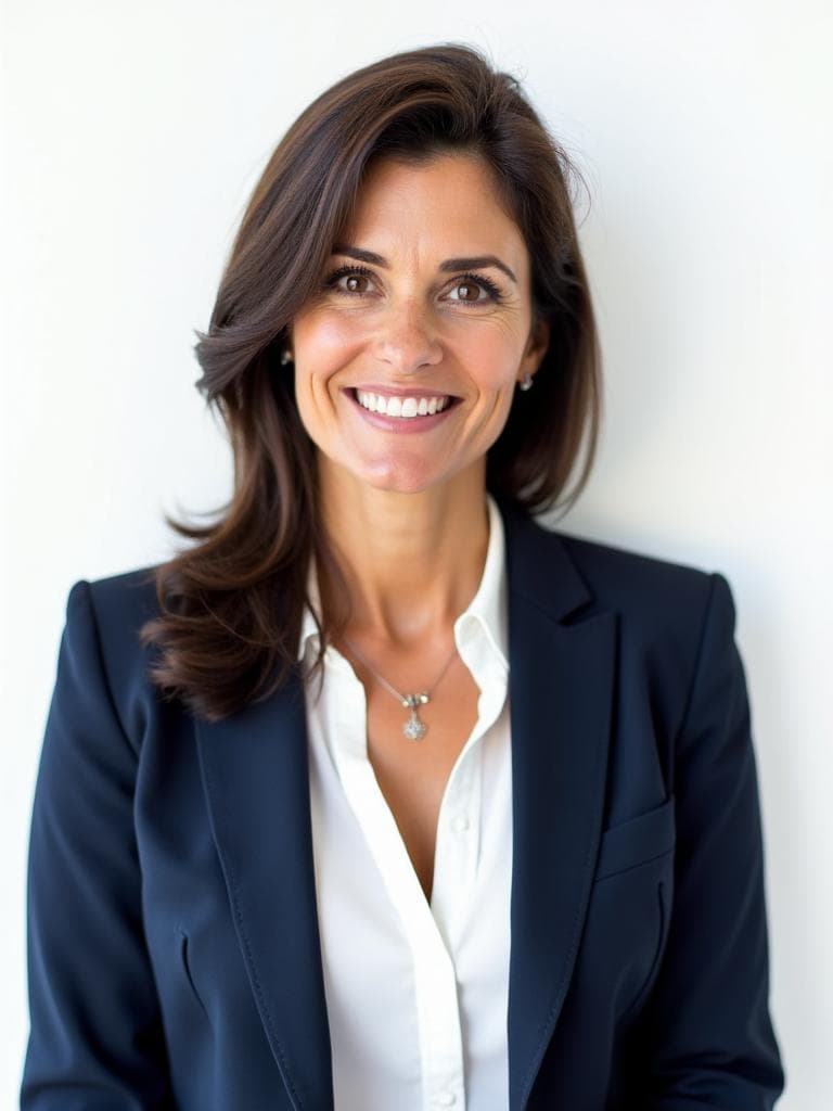 AI corporate headshot example — woman