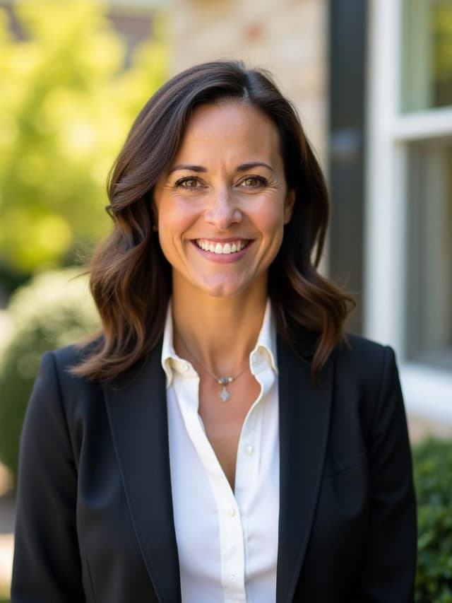 Realtor headshot example, woman real estate agent